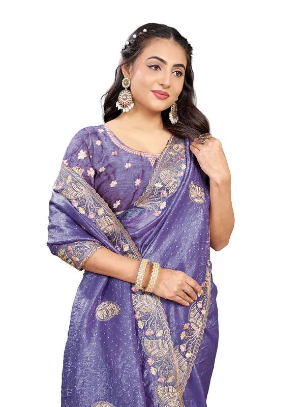 Purple_Pure_Cotton_Silk_And__Pure_Georgette_saree_For_Women