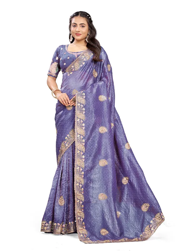 Purple_Pure_Cotton_Silk_And__Pure_Georgette_saree_For_Women