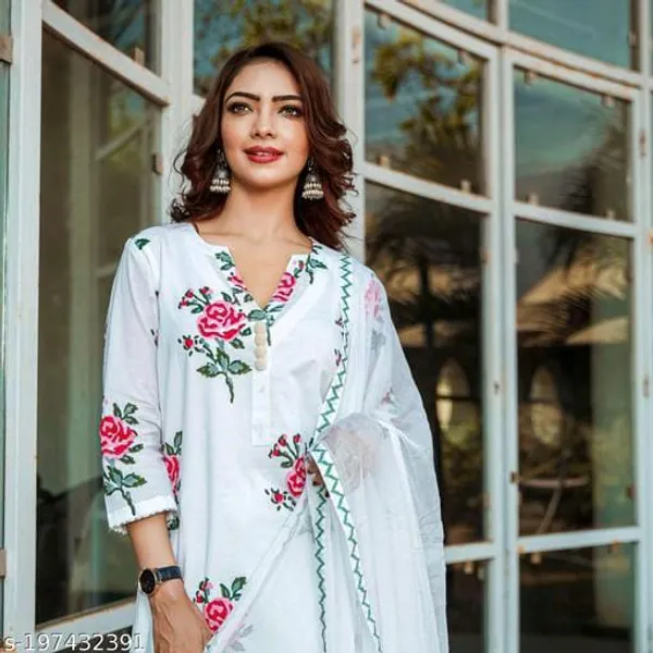 Dude_berry_Present_lettest_printed_kurta_with_bottom_and_dupatta_set_for_all_function