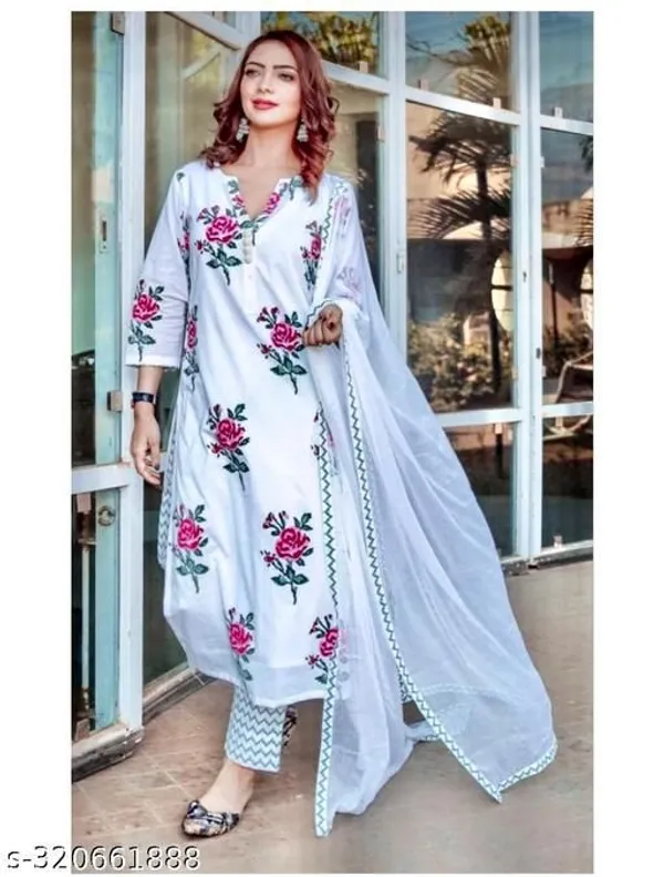 Dude_berry_Present_lettest_printed_kurta_with_bottom_and_dupatta_set_for_all_function