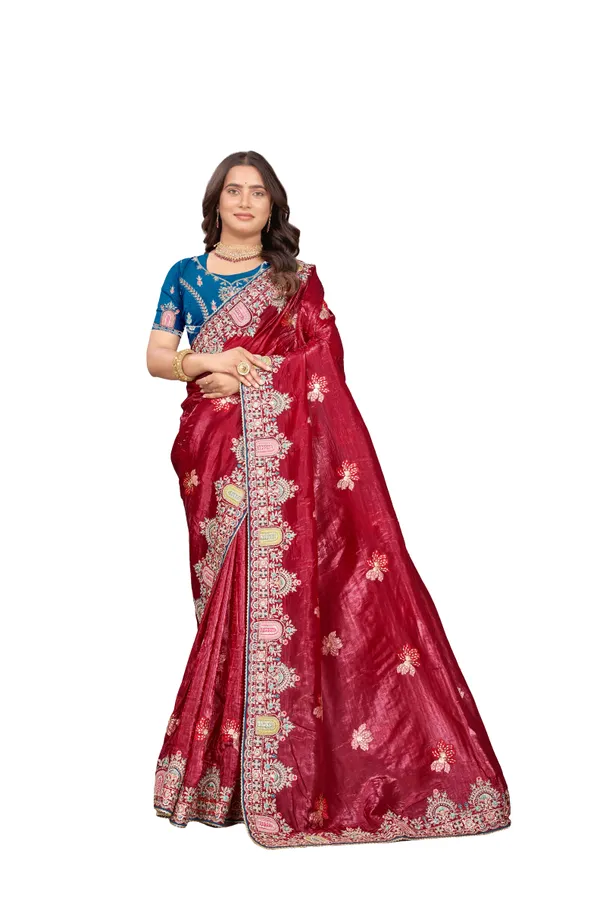 Havy_Embroderi__Work_&_Daimond_Work_Contras_colour_Blouse