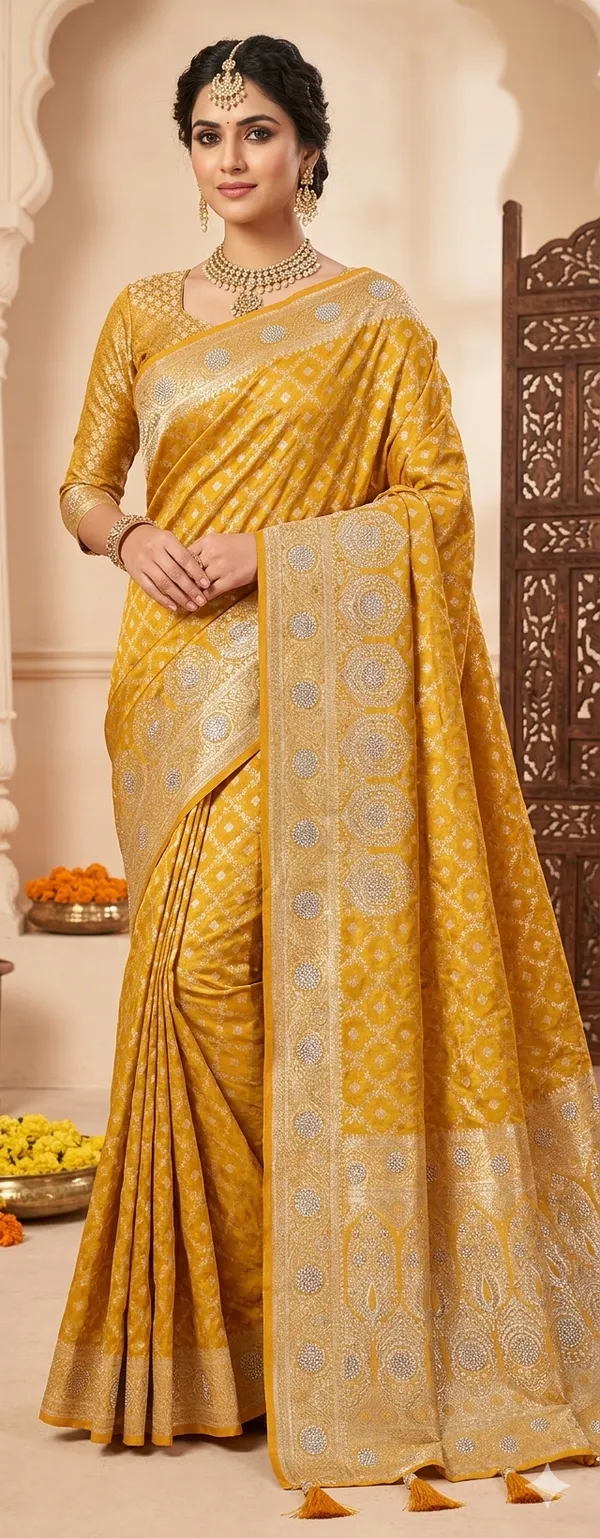 PURE_SATIN_SILK_&_HAVY_DAIMOND_(_ZARKHAND_WORK)_SAREE