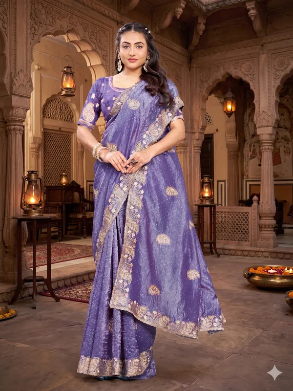 Purple_Pure_Cotton_Silk_And__Pure_Georgette_saree_For_Women