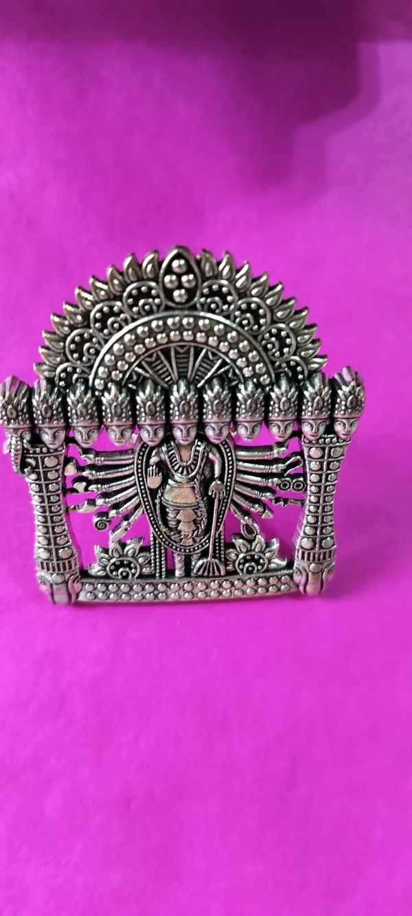 Silver_Antique_Finish_Decorative_Metal_Ring_With_Intricate_Temple_Design