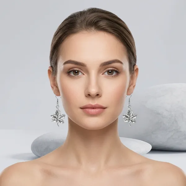 Silver_Maple_Leaf_Drop_Earrings_For_Women