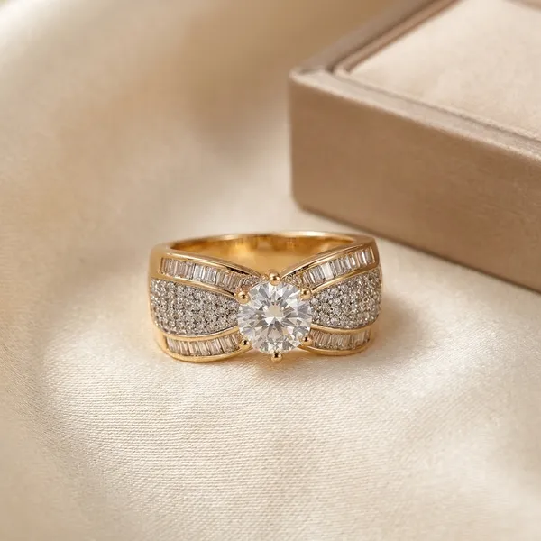 Gold_Plated_American_Diamond_Engagement_Ring_For_Women