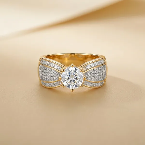 Gold_Plated_American_Diamond_Engagement_Ring_For_Women