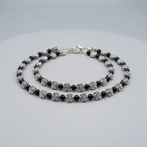 Silver_Beaded_Rose_Chain_Anklet