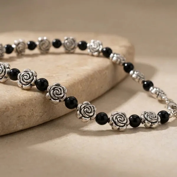 Silver_Beaded_Rose_Chain_Anklet