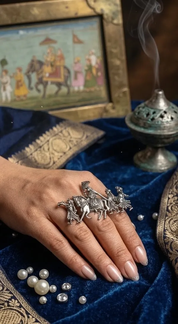 Silver_Oxidised_INDIAN_WEDDING_Procession_Figurine