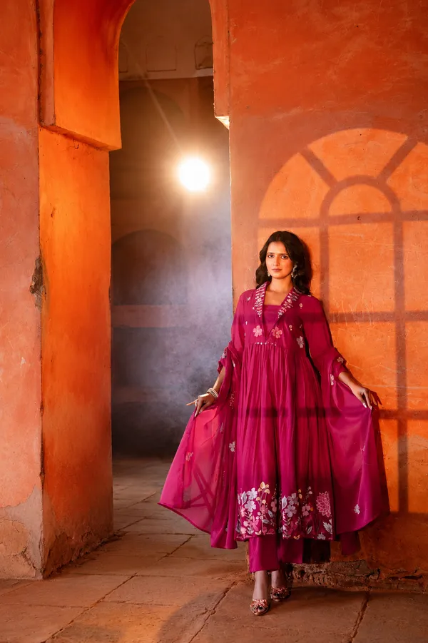 Magenta_Cotton_Floral_Embroidered_Anarkali_Suit_For_Women