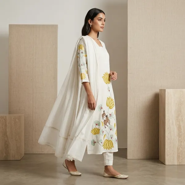 White_Cotton_Embroidered_Floral_Kurta_Set_With_Dupatta_For_Women