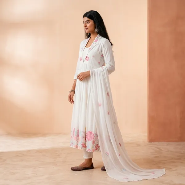 White_Cotton_Anarkali_Suit_Set_With_Floral_Embroidery_For_Women