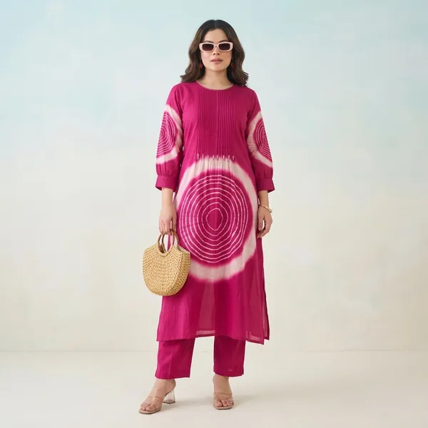 Pink_Cotton_Tie_Dye_Straight_Kurta_Set_For_Women
