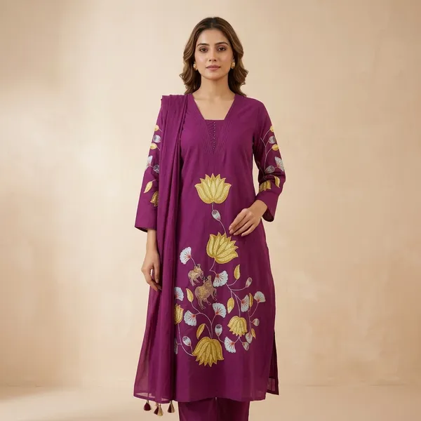 Purple_Cotton_Floral_Embroidered_Kurta_Set_With_Dupatta_For_Women
