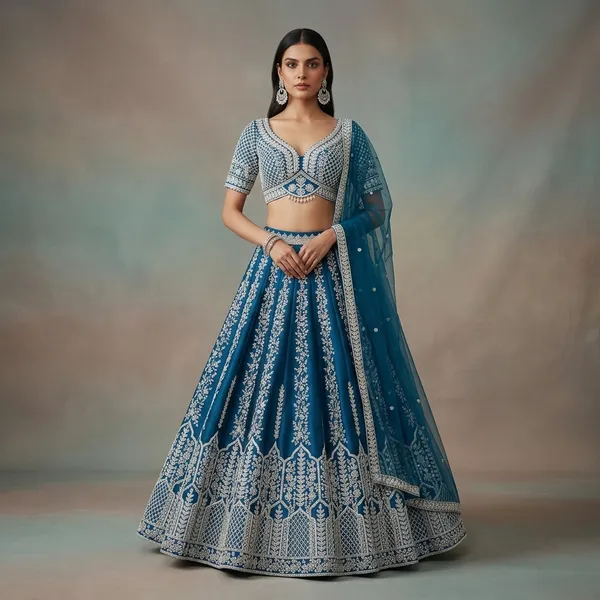 Blue_And_Purple_Premium_Georgette_Unstitched_Lehenga_Choli_For_Women_Pack_Of_2
