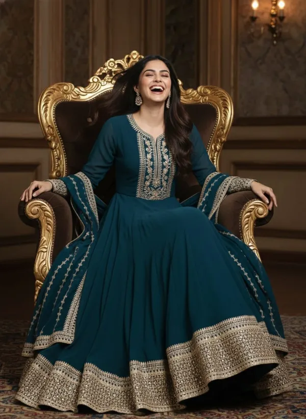 Dark_Green_Premium_Georgette_Anarkali_Gown_For_Women