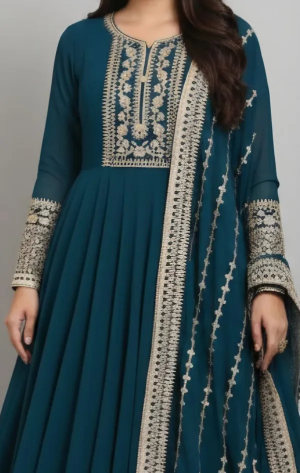 Dark_Green_Premium_Georgette_Anarkali_Gown_For_Women
