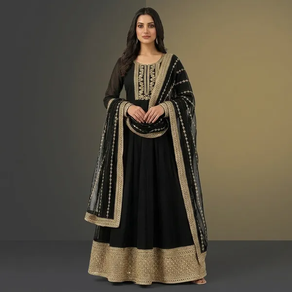 Black_And_Red_Premium_Georgette_Anarkali_Gown_For_Women_Pack_Of_2