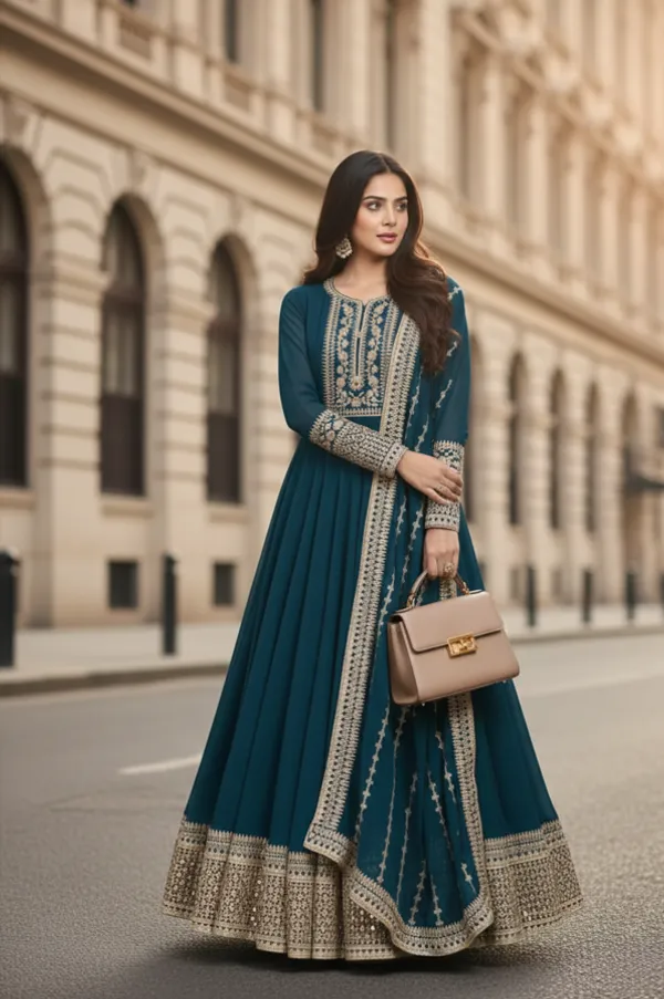 Dark_Green_And_Purple_Premium_Georgette_Anarkali_Gown_For_Women_Pack_Of_2