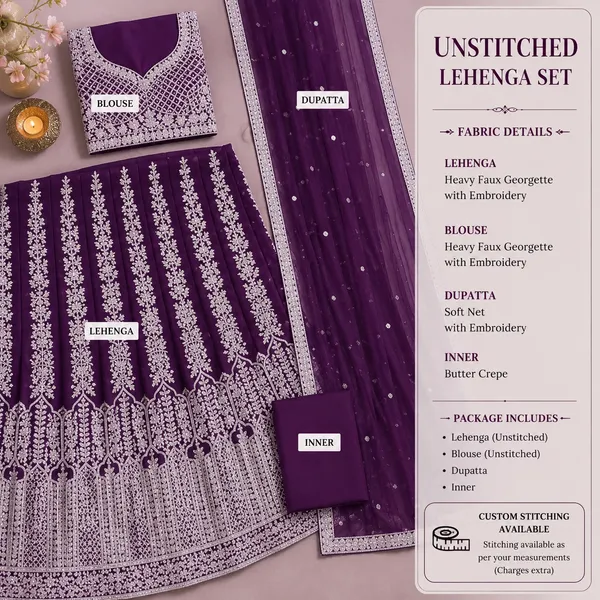 Purple_And_White_Premium_Georgette_Unstitched_Lehenga_Choli_For_Women