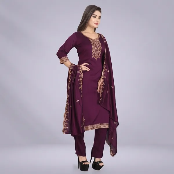 Purple_Premium_Cotton_Kurta_Set_For_Women