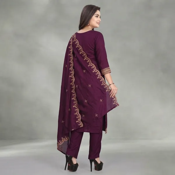 Purple_Premium_Cotton_Kurta_Set_For_Women