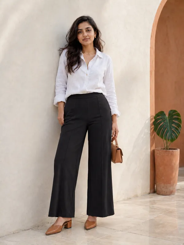 Zenavro_Women_Regular_Fit_Black_Viscose_Rayon_Trousers_|_Straight_Fit_High_Waist_Stretchable_Pants