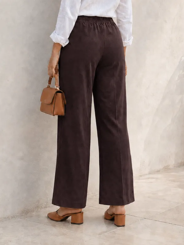Zenavro_Women_Regular_Fit_Brown_Viscose_Rayon_Trousers_|_Straight_Fit_High_Waist_Stretchable_Pants