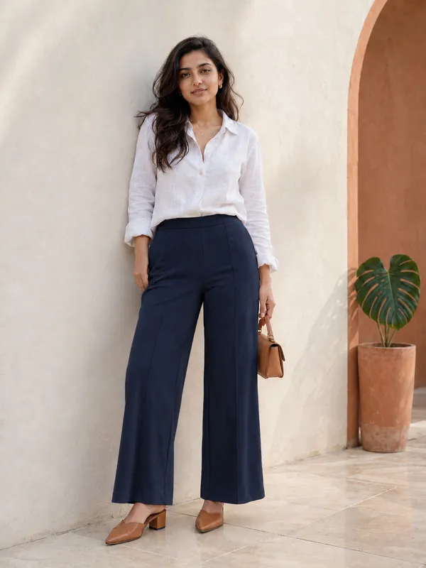 Zenavro_Women_Regular_Fit_Navy_Blue_Viscose_Rayon_Trousers_|_Straight_Fit_High_Waist_Stretchable_Pants