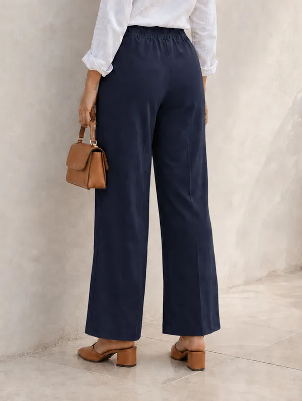 Zenavro_Women_Regular_Fit_Navy_Blue_Viscose_Rayon_Trousers_|_Straight_Fit_High_Waist_Stretchable_Pants