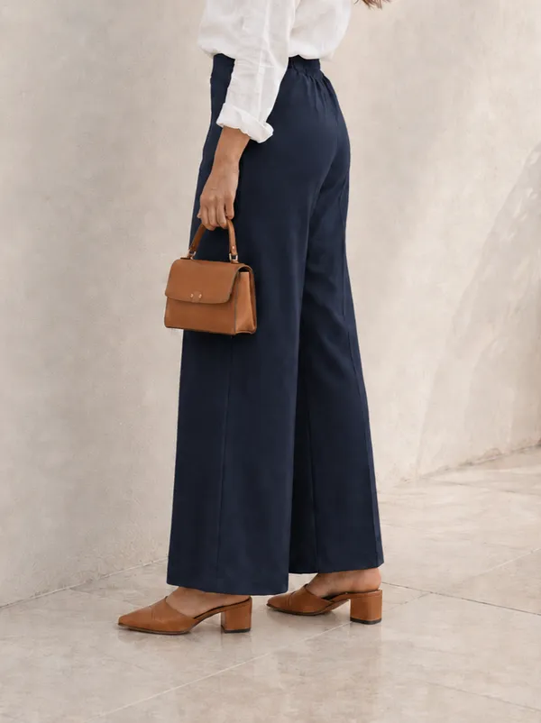 Zenavro_Women_Regular_Fit_Navy_Blue_Viscose_Rayon_Trousers_|_Straight_Fit_High_Waist_Stretchable_Pants