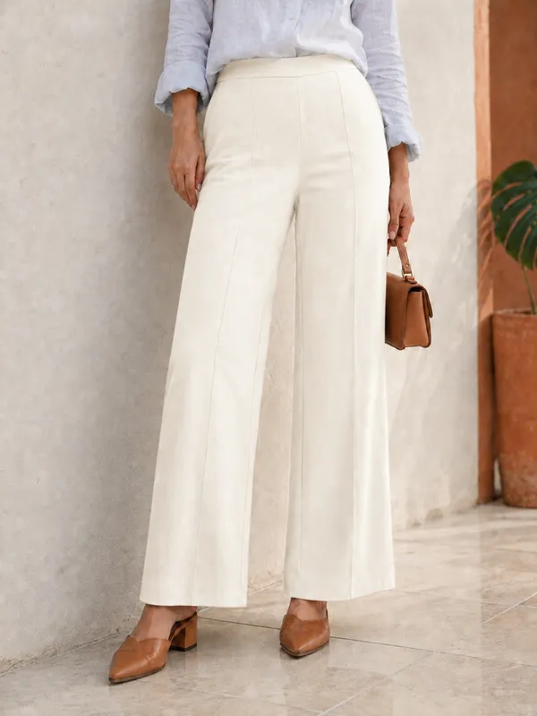 Zenavro_Women_Regular_Fit_Off_White_Viscose_Rayon_Trousers_|_Straight_Fit_High_Waist_Stretchable_Pants