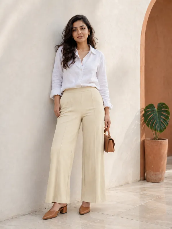 Zenavro_Women_Regular_Fit_Cream_Viscose_Rayon_Trousers_|_Straight_Fit_High_Waist_Stretchable_Pants