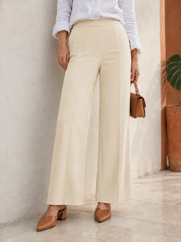 Zenavro_Women_Regular_Fit_Cream_Viscose_Rayon_Trousers_|_Straight_Fit_High_Waist_Stretchable_Pants