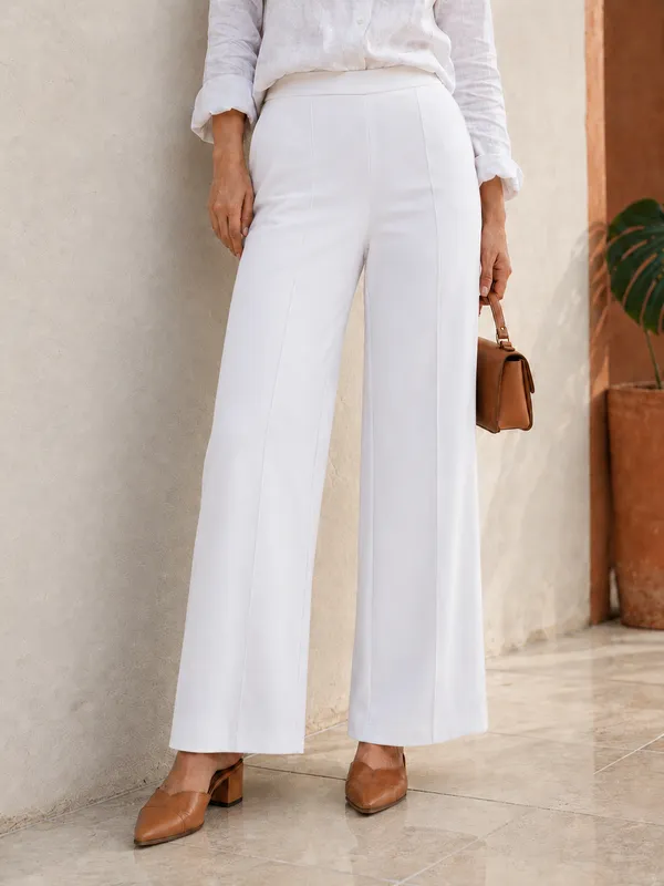 Zenavro_Women_Regular_Fit_White_Viscose_Rayon_Trousers_|_Straight_Fit_High_Waist_Stretchable_Pants