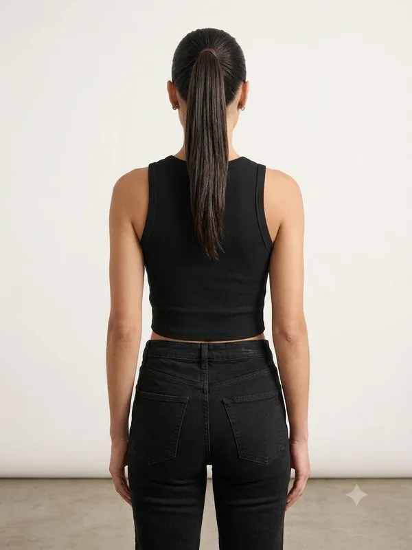 Zenavro_Women's_Black_Ribbed_Crop_Tank_Top_|_Sleeveless_Round_Neck_Stretch_Crop_Top_|_Casual_Solid_Fitted_Summer_Top_for_Women_&_Girls