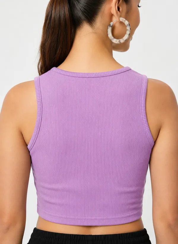 Zenavro_Women's_Purple_Ribbed_Crop_Tank_Top_|_Sleeveless_Round_Neck_Stretch_Crop_Top_|_Casual_Solid_Fitted_Summer_Top_for_Women_&_Girls