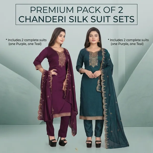Purple_And_Teal_Premium_Cotton_Kurta_Set_For_Women_Pack_Of_2