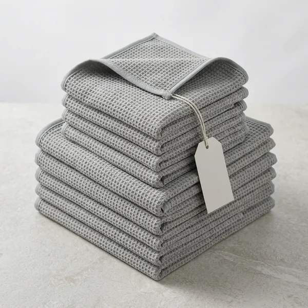Grey_Cotton_Waffle_Drying_Towel_(pack_of_10)_size_51*80cm_400gsm