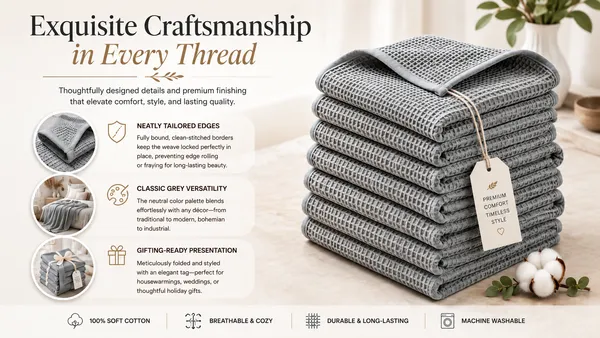 Grey_Cotton_Waffle_Drying_Towel_(pack_of_10)_size_51*80cm_400gsm