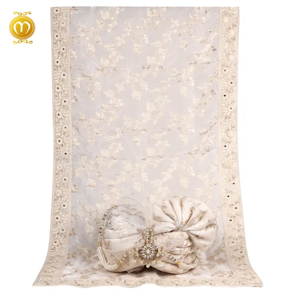 Pagdi_Dupatta_Chanderi_Groom_Wedding_Turban_Set_For_Men