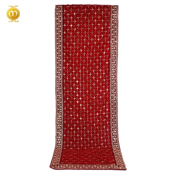 Maroon_Velvet_Pagdi_Dupatta_set__Embroidered_Wedding_Turban_Cloth_With_S_For_Men
