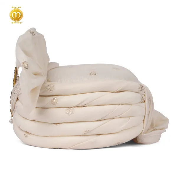 Pagdi_Dupatta_Cream_Light__Embroidery_Wedding_Turban_For_Men