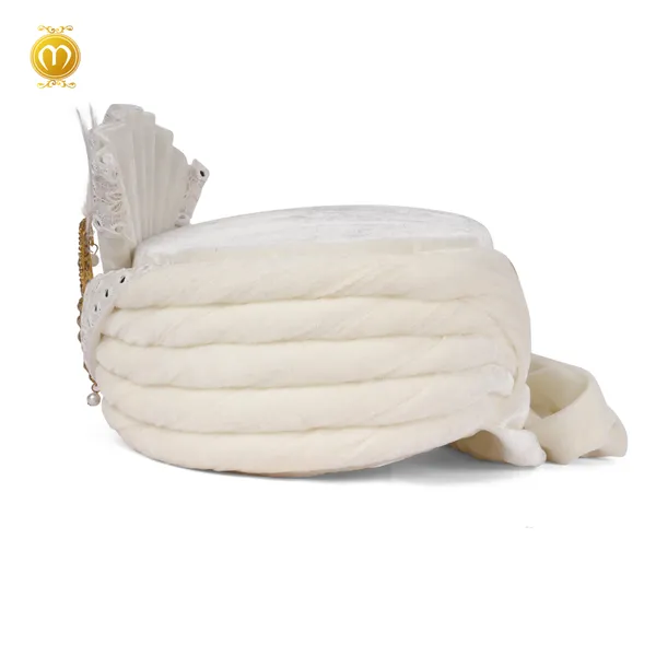 Cream_Velvet_Embellished_Wedding_Turban_For_Men