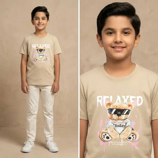 Beige_100%_Cotton_Graphic_Print_Dtf_T_Shirt_For_Boys