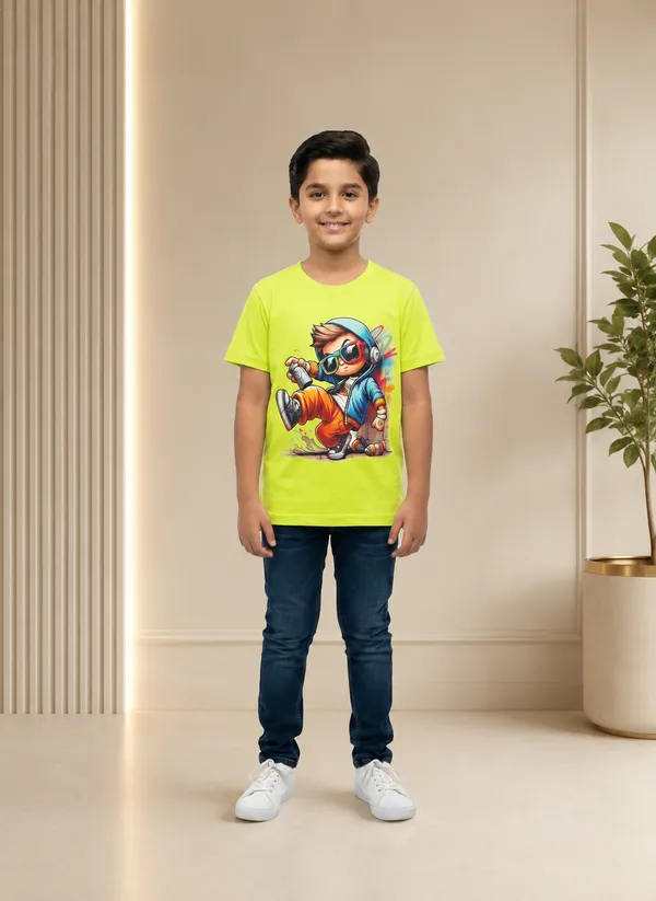 Neon_Green_Cotton_Regular_Fit_Graphic_Dtf_Print_T_Shirt_For_Boys