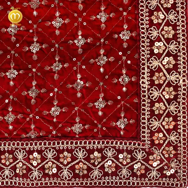 Maroon_Velvet_Pagdi_Dupatta_set__Embroidered_Wedding_Turban_Cloth_With_S_For_Men