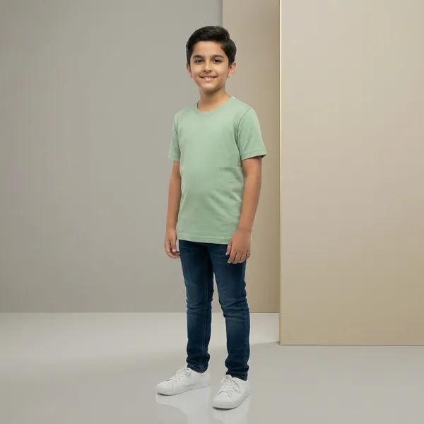 Light_Green_Cotton_Regular_Fit_Crew_Neck_T_Shirt_Plain_For_Boys