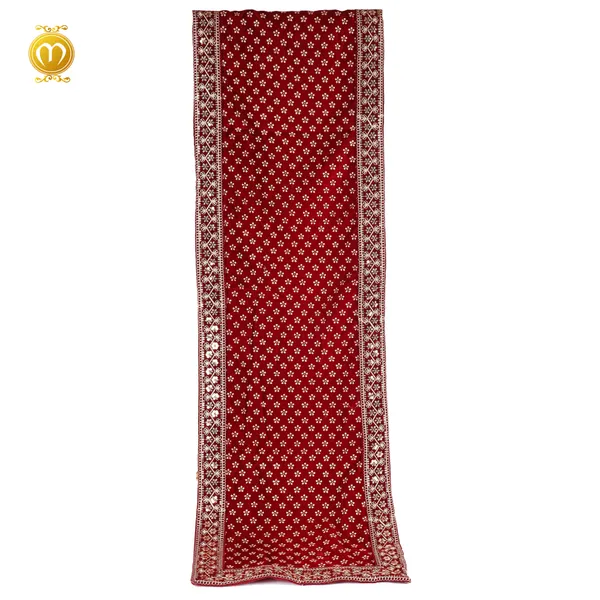 Maroon_Velvet_Floral_Print_Wedding_Turban_For_Men